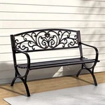 Garden Bench Metal Patio Outdoor Porch Park Cast Iron Sturdy Steel... Fixed Price $118.29.