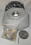Babenest Outdoor Tabletop Fire Pit Bowl Geometric Grey Stone W/cover/rocks/snuff. Fixed Price $59.88.