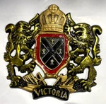 Vintage 14X14 In. Cast Iron Metal Polish Crown Victoria Wall Hanger Decor Japan. Fixed Price $42.00.