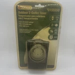 Utilitech Outdoor 2 Outlet Timer 0155550 Rain-tight Cover & 48 On/off Settings!. Fixed Price $17.99.