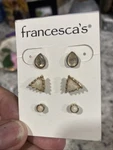 Francesca's Collections Gold And Man Made Stones Stud Earring Set. Fixed Price $12.00.