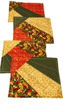 Homemade Quilted Place Mats Set Of 4- 17X13.5"-FESTIVE Peppers Garden Grannycore. Fixed Price $12.00.