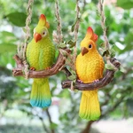 2PCS Hanging Parrot Decor Garden Swing Bird Figurine Tropical Realistic Resin. Fixed Price $38.21.