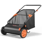 Vevor Push Lawn Sweeper 26 In Leaf & Grass Collector 7 Cu.ft. Hopper Bag Durable. Fixed Price $108.99.