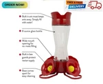 Perky-pet 8 Oz Pinch Waist Glass Hummingbird Feeder, Red. Fixed Price $10.85.