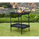 Wicker Lane ORI002-D Outdoor Black Patio Furniture Serving Cart. Fixed Price $108.24.