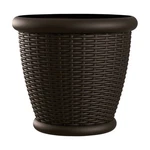 Suncast Willow 18 Inch Diameter Resin Decorative Wicker Patio Planter Pot, Java. Fixed Price $34.99.
