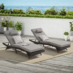 Set Of 2 Outdoor Reclining Chairs, Sun Loungers For Pool/patio & Garden, Gray. Fixed Price $283.09.
