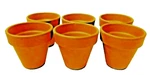 6 Clay Flower Pots Deroma Italy Planter Terracotta 3/4" X 1/2 New With Tags. Fixed Price $12.99.