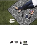 Picnic Time Vista Outdoor Blanket, Black With Zebra Print. Fixed Price $12.00.
