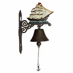 Ship Sail Boat Pirate Galleon Bell Gate Cast Iron Sign Plaque Door Wall House. Fixed Price $86.15.