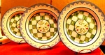 Coventry Genuine Stoneware Pts Inter. Folklore Made Indonesia Set Of 3 Plates. Fixed Price $24.22.