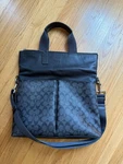 Nwot Coach Charles Men's Signature Foldover Tote Bag F54774 Black Msrp $475. Fixed Price $83.00.