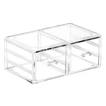 Clear Stacking Make Up Organizers & Storage W/ 2 DRAWERS,4.7" Tall Acrylic. Fixed Price $25.12.