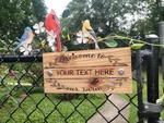 Custom Engraved Chain-link Fence Wood Garden Signs Personalize Gift Mom. Fixed Price $80.00.