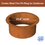 Outdoor Fire RING-27.5" Wood Burning Metal Garden Pits Corten Steel. Fixed Price $89.99.