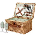 Wicker Picnic Basket For 2, Handmade Willow Hamper Sets Person. Fixed Price $62.47.