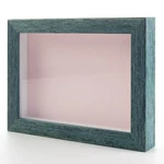 Rustic Blue 18X22 Wood Shadow Box With Pink Acid-free Backing 13/16 Usable Depth. Fixed Price $55.66.