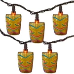 Set Of 10 Clear Incandescent Light Tropical Paradise Brown Tiki Garden Patio. Fixed Price $28.30.