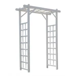 Dura-trel Elmwood Arbor 57" X 84" Pvc Outdoor Garden Arch Lattice Trellis, White. Fixed Price $119.99.