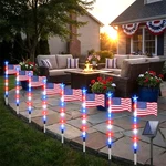 8PCS Solar American Led Flag Stake Lights Set For 4TH Of July Garden Yard Decor. Fixed Price $32.99.