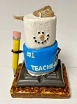 S'mores Marshmallow #1 Teacher 2009 Christmas Ornament Midwest-cbk Jute Hanger. Fixed Price $10.50.