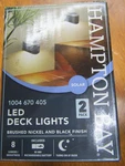 Hampton Bay Solar Led Deck Lights - Brushed Nickel & Black 1004 670 405. Fixed Price $25.00.