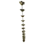 Anthropologie Patina Rain Chain Metal Floral Flower Cups Rose Water Catcher. Fixed Price $68.00.