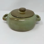Frankoma Pottery Bean W/ Lid #5V Plainsman Prairie Green Vintage Casserole. Fixed Price $40.00.