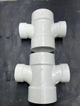 Mueller 05482 Pvc/dwv Sch 40 Double Sanitary Reducing Tee All Hub 3X3X2X2 Lot Of. Fixed Price $26.00.