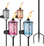 4 Pack Glass Citronella Torches, Modern Landscape Lanterns With 3-PRONG Grounded. Fixed Price $78.36.