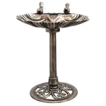 Alpine Corp TIZ122 13 Dia. X 30 In. Bronze Antique Shell Bird Bath. Fixed Price $43.63.