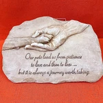 Evergreen Garden Dog Paw Hand Devotion Painted Polystone Stepping. Fixed Price $18.00.