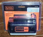 Black & Decker 40V Max 1.5 Ah Lithium-ion Rechargeable Battery Model #LBX1540. Fixed Price $79.47.