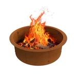 Liner 35.4 Inch Fire Pit Ring Corten Steel Outdoor Camping Wood Burning. Fixed Price $115.00.