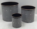 Sullivans Geometric Motif Metal Planter Set Of 3 In Black And White. Fixed Price $32.99.