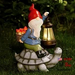 Gnome And Turtle Garden Decor, Large Outdoor Sculptures & Statues,. Fixed Price $30.37.