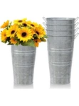 Galvanized Metal Vases Farmhouse French Flower Bucket 12" Set Of 4 Pcs. Fixed Price $24.99.