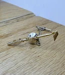 Green Thumb Gardening Hoe Vintage Jewelry Gold-tone Tool Tie Tack Pin Nos. Fixed Price $17.00.