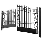 Zumi 12X6 Ft. Dual Swing Driveway Gates Weatherproof Iron Kit For Outdoor. Fixed Price $1439.99.