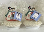 Set Of 2 Midwest Cannon Falls Snuggle Jar Topper Snowman Couple Jolly Follies. Fixed Price $19.99.