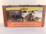 Mr. Bar-b-q 5 Piece Tool Set With Hardwood Case. Fixed Price $40.00.