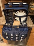 Deluxe Insulated Picnic Cooler With Service For 4 Wheels. Fixed Price $79.99.