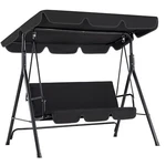 Porch Swing Hammock Bench Lounge Chair 3-SEAT Padded W/ Canopy Black Beige. Fixed Price $99.99.