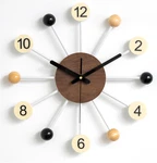 Mid Century Modern Silent Wall Clock - 16" Vintage Wood Quartz Decor. Fixed Price $99.99.