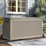 Xxl 320 Gal Outdoor Resin Deck Box - Waterproof Rattan Storage Container (brown). Fixed Price $483.99.