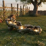 Teamson Home Riverstone Cascade Water Fountain Outdoor Led Light With Adjustable. Fixed Price $499.99.