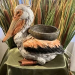 Pelican Planter Handmade Resin Brown Sculpture Home Patio Statue Life Like Decor. Fixed Price $52.00.
