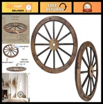Rustic 24" Wood Wagon Wheel Decor Set Of Country Farmhouse Wall Art Indoor. Fixed Price $134.99.