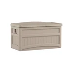 Suncast DB7500 73 Gal Resin Deck Box With Seat, Light Taupe. Fixed Price $141.99.